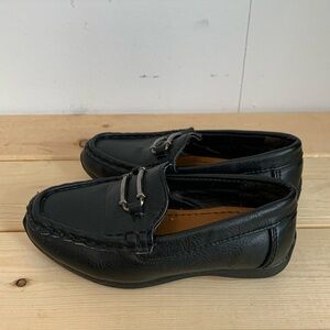 Toddler Black Classic Dress Leather Loafer Dress Shoes-5 Toddler